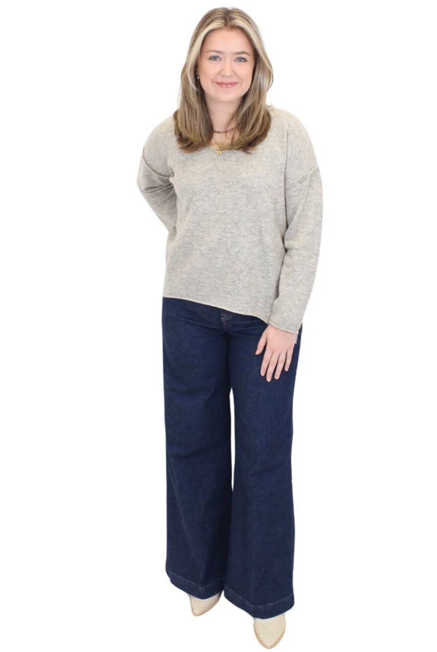 SPANX EveryWear Flare Wide Leg Denim Jeans in Raw Indigo 2XT Tall Slimming